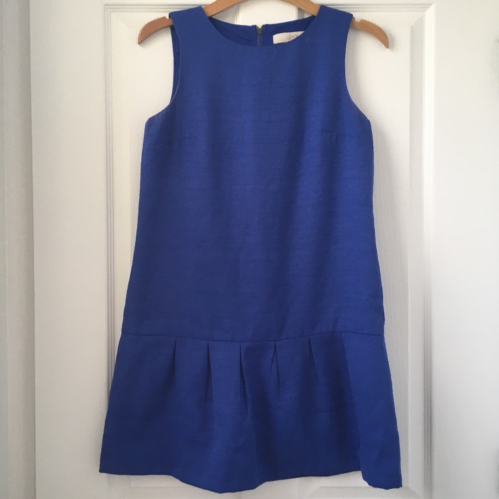 LOFT Drop Waist Blue Dress